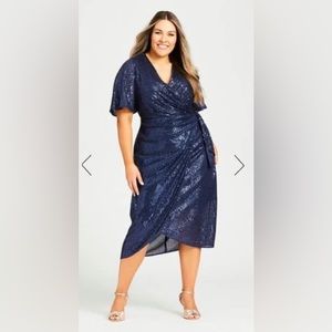 Sequins blue dress